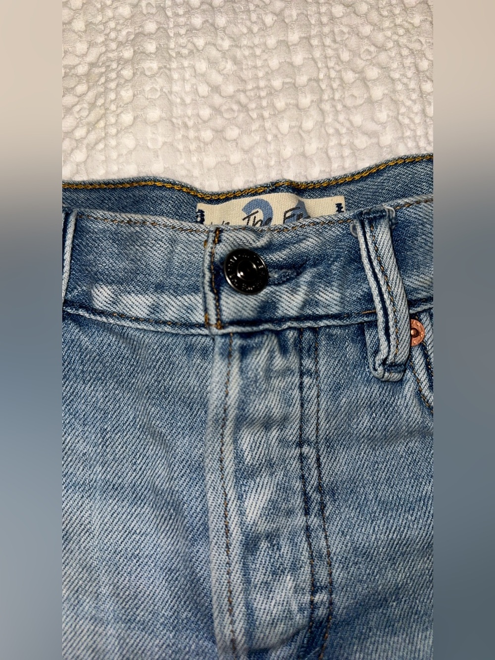 Like New Free People Denim Jean Shorts Womens Size 24 Cut Off Shortie Button Fly - Picture 3 of 6